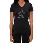 Sasquatch design. Ladies V-neck T-shirt.