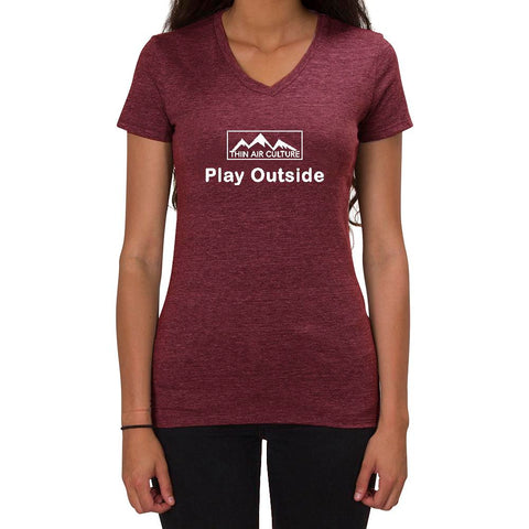Play Outside design - Ladies V-neck T-shirt