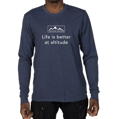 Men's Long Sleeve T-shirt - Life is better at altitude design
