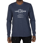 Men's Long Sleeve T-shirt - Lake Tahoe 6,250ft Love it, Respect it Protect it