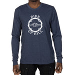 Men's Long Sleeve T-shirt - Ride Up Hill, Lake Tahoe 6,250ft design