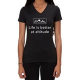 Life is Better at Altitude design - Ladies V-neck T-shirt