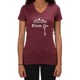 Climb On design - Ladies V-neck T-shirt