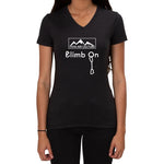 Climb On design - Ladies V-neck T-shirt