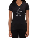 Sasquatch design. Ladies V-neck T-shirt.