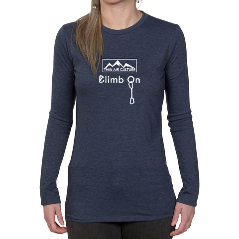 Ladies Long Sleeve T-shirt - Climb On design