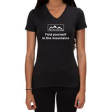 Find yourself in the mountains design - Ladies V-neck T-shirt