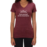 Find yourself in the mountains design - Ladies V-neck T-shirt