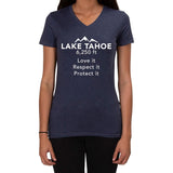 Lake Tahoe 6,250ft Love it Respect it Protect it design - Ladies V-neck T-shirt